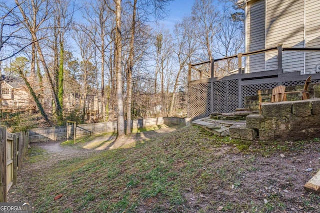 4519 Glenforest Dr NE, Roswell, GA 30075 - view of yard featuring a fenced backyard and a deck