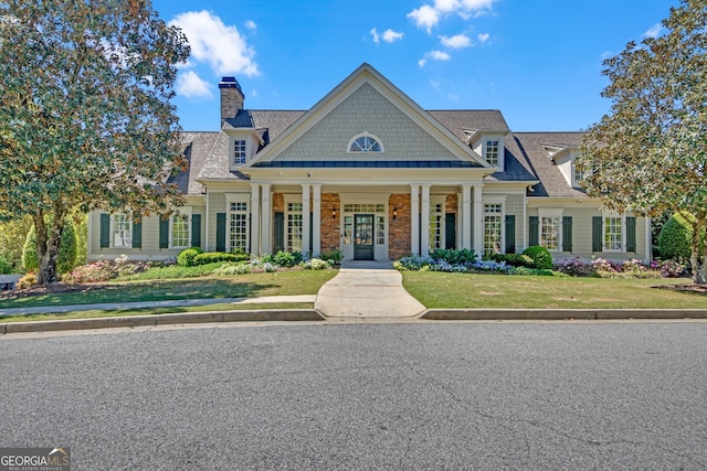 1210 Spring Branch Ct, Lawrenceville, GA 30045 - view of front of home featuring a chimney and a front yard