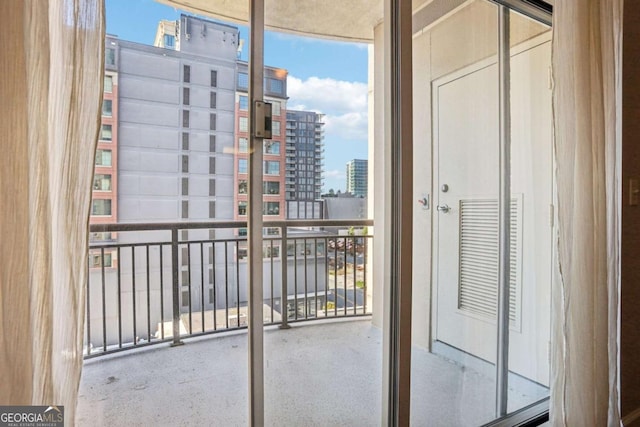 balcony with a view of city