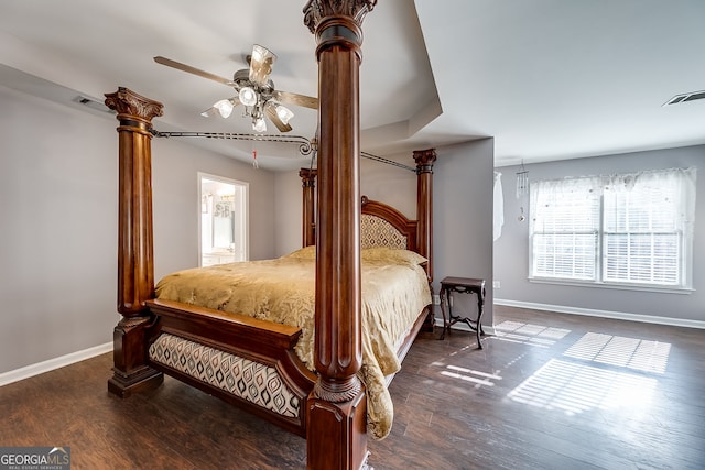 5045 Southern Trace Dr, Gainesville, GA 30504 - bedroom with wood finished floors, baseboards, and decorative columns