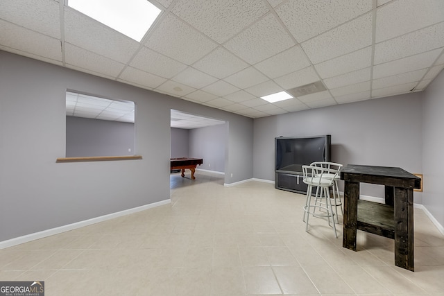 5045 Southern Trace Dr, Gainesville, GA 30504 - finished basement with billiards table, a paneled ceiling, and baseboards