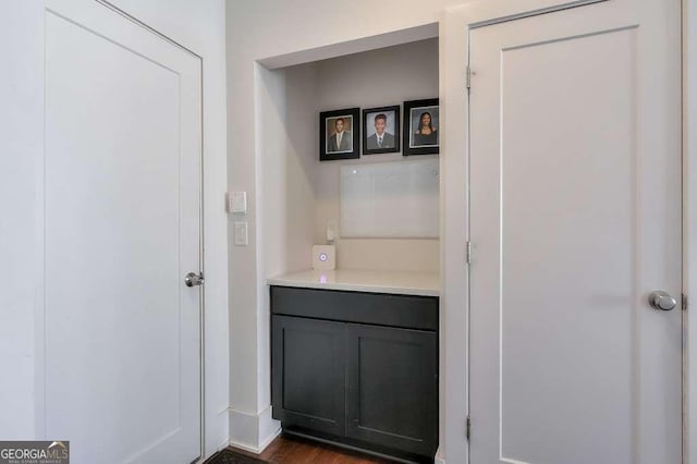 bathroom with wood finished floors
