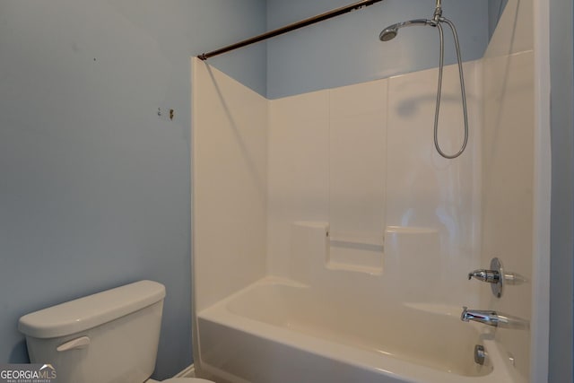 full bathroom with shower / bathing tub combination and toilet