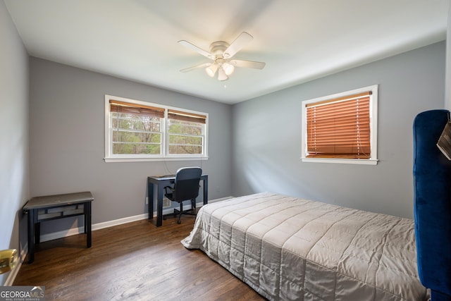 4329 Cedar Valley Ln, Conley, GA 30288 - bedroom with wood finished floors and ceiling fan