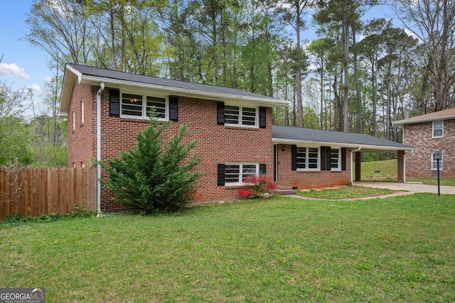 4329 Cedar Valley Ln, Conley, GA 30288 - split level home with a carport, brick siding, and concrete driveway