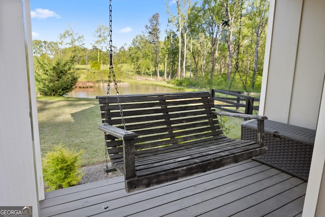 2442 Lower Union Hill Rd, Canton, GA 30115 - wooden deck with a water view