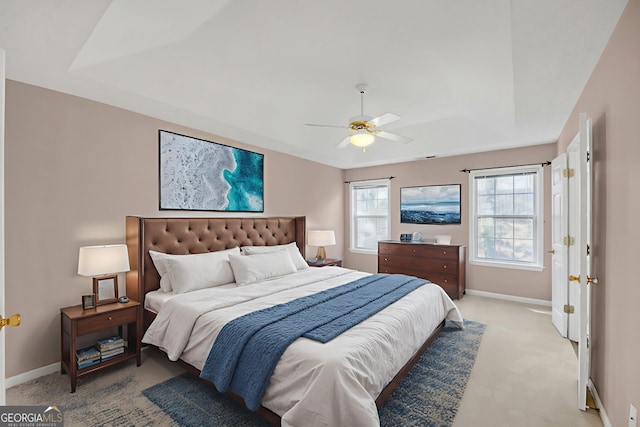 2983 Bancroft Gln NW, Kennesaw, GA 30144 - bedroom featuring light carpet and a ceiling fan