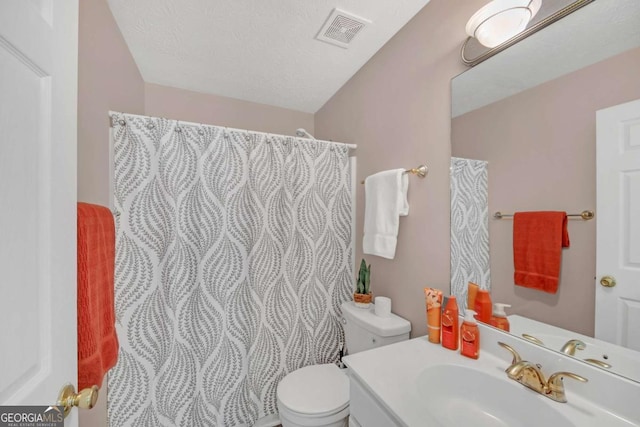 2983 Bancroft Gln NW, Kennesaw, GA 30144 - bathroom featuring vanity, a shower with shower curtain, and a textured ceiling