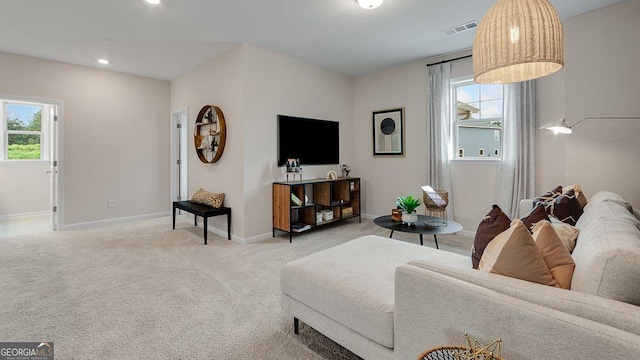 52 Sheryl Way, Loganville, GA 30052 - carpeted living area with baseboards and recessed lighting