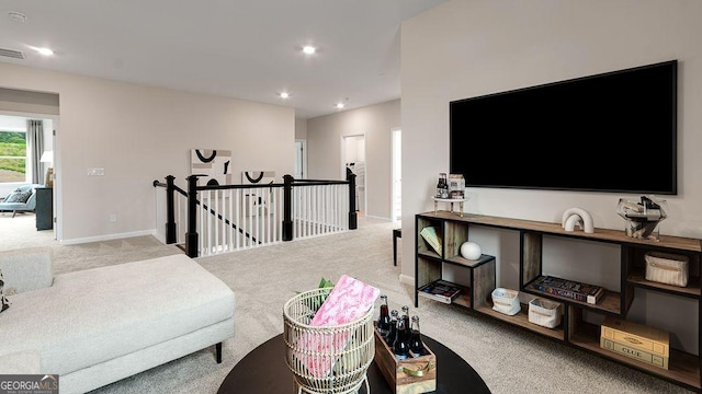 52 Sheryl Way, Loganville, GA 30052 - living room featuring carpet and recessed lighting