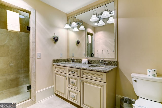 2373 Herman Drake Rd, Young Harris, GA 30582 - full bath with toilet, a sink, a stall shower, and double vanity
