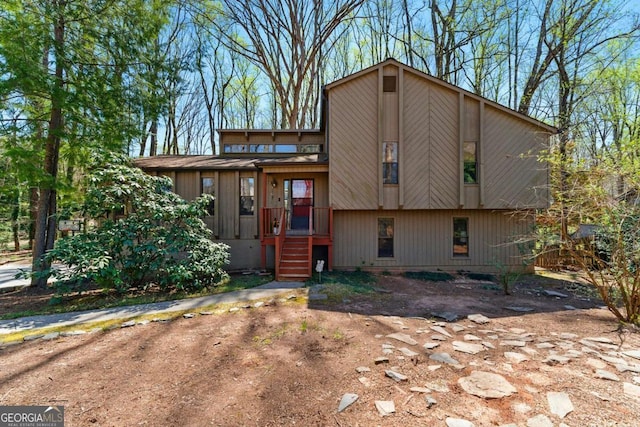 view of split level home