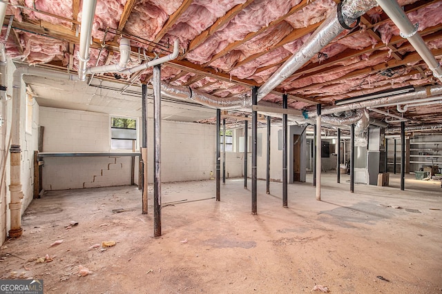 9640 Cedar Grove Rd, Fairburn, GA 30213 - unfinished basement with heating unit