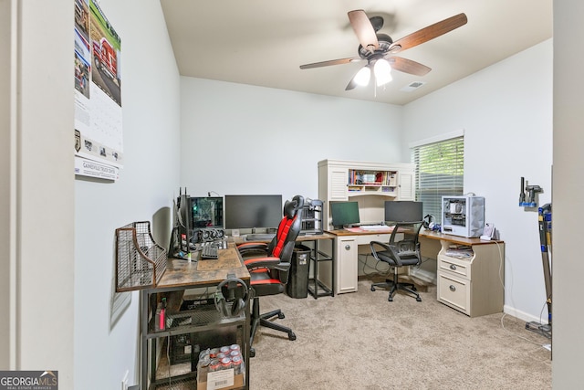 6018 Cloverfield Way, Braselton, GA 30517 - carpeted home office featuring ceiling fan