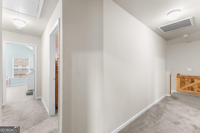 6018 Cloverfield Way, Braselton, GA 30517 - corridor with attic access, carpet, and baseboards