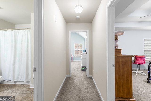 6018 Cloverfield Way, Braselton, GA 30517 - corridor with carpet flooring and baseboards