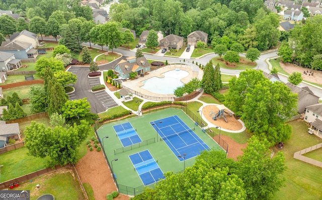 6018 Cloverfield Way, Braselton, GA 30517 - aerial view of residential area featuring a pool area