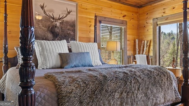 68 Shalom Vw, Blue Ridge, GA 30513 - bedroom featuring wooden walls