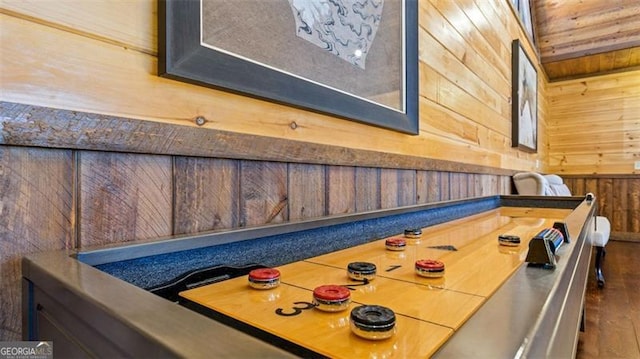 68 Shalom Vw, Blue Ridge, GA 30513 - game room featuring wooden walls and wood finished floors