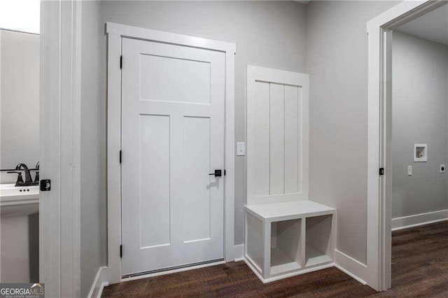 119 Acerose Dr, Jasper, GA 30143 - mudroom with dark wood finished floors and baseboards