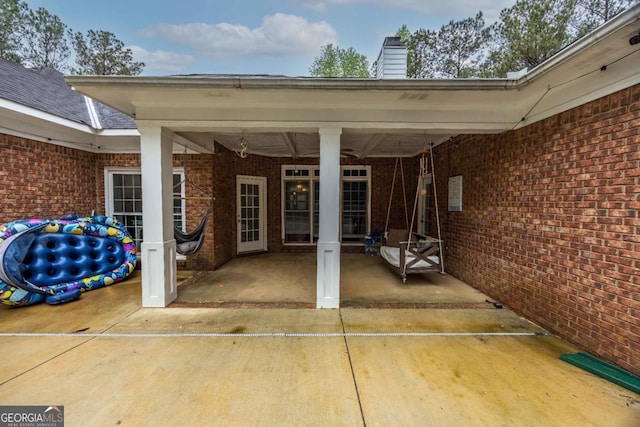 view of patio / terrace with ceiling fan