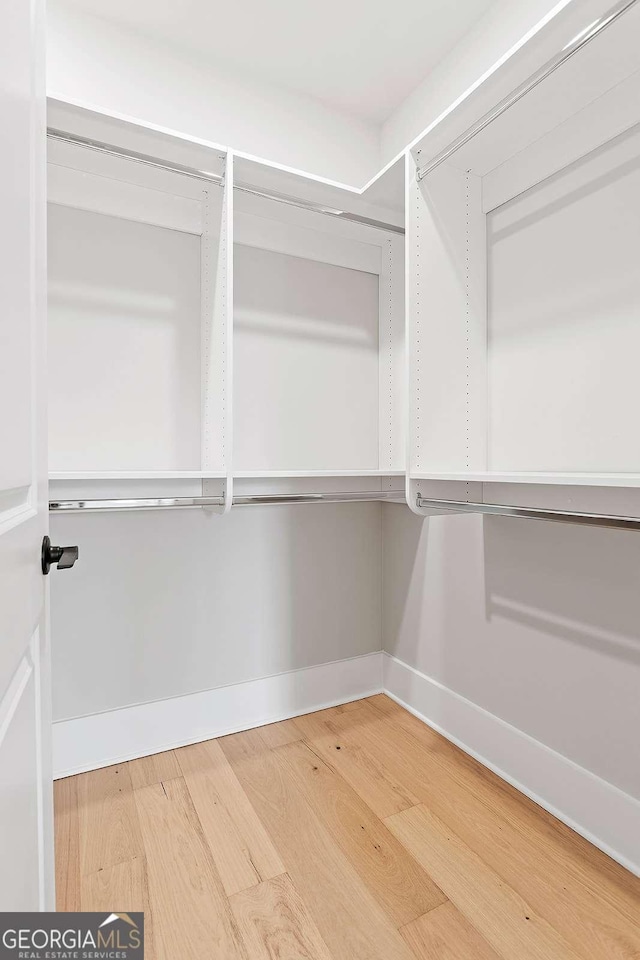 spacious closet with wood finished floors