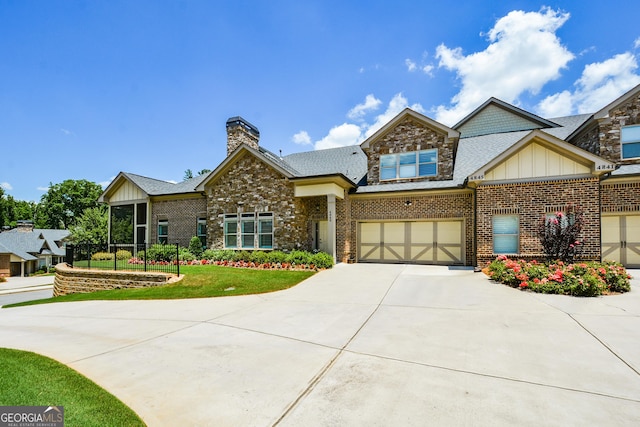 4845 Josie Way NW, Acworth, GA 30101 - craftsman-style house with an attached garage, brick siding, concrete driveway, and a front yard