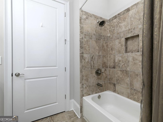 4845 Josie Way NW, Acworth, GA 30101 - full bath featuring shower / bathtub combination with curtain