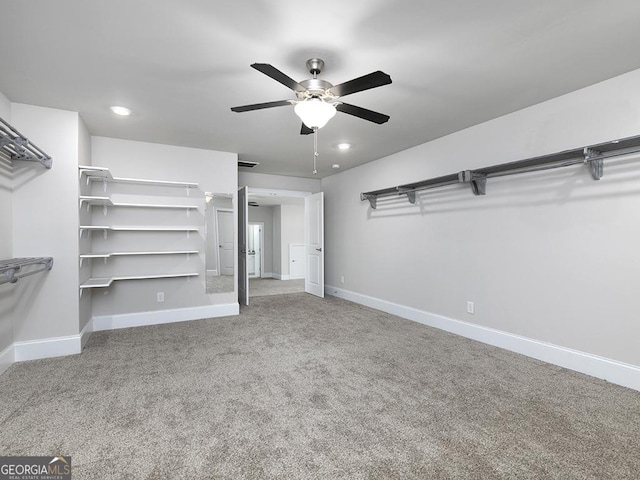 4845 Josie Way NW, Acworth, GA 30101 - spacious closet featuring carpet flooring and ceiling fan