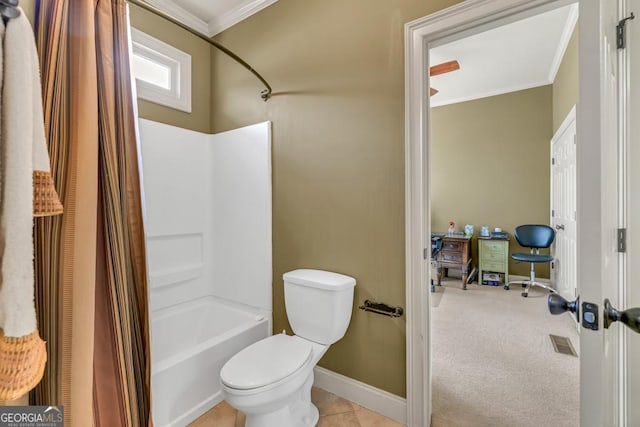 2323 Council Ln, Buford, GA 30519 - full bathroom featuring crown molding and shower / bath combination with curtain