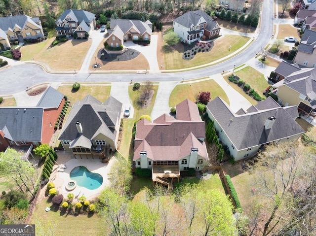 2323 Council Ln, Buford, GA 30519 - aerial view of property and surrounding area featuring nearby suburban area and a pool area