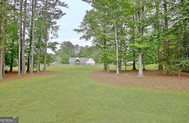 view of yard featuring fence
