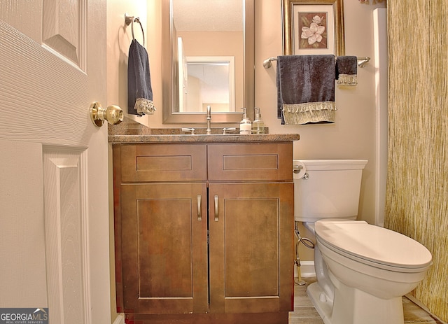 bathroom with toilet and vanity