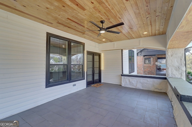 view of patio / terrace featuring ceiling fan
