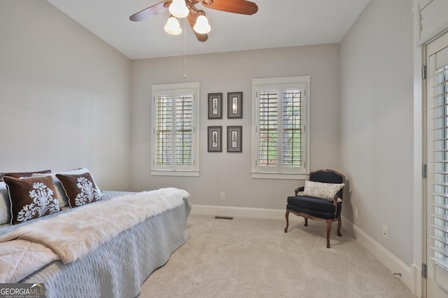 55 Hazelbrook Way, Acworth, GA 30101 - bedroom with carpet, baseboards, and ceiling fan