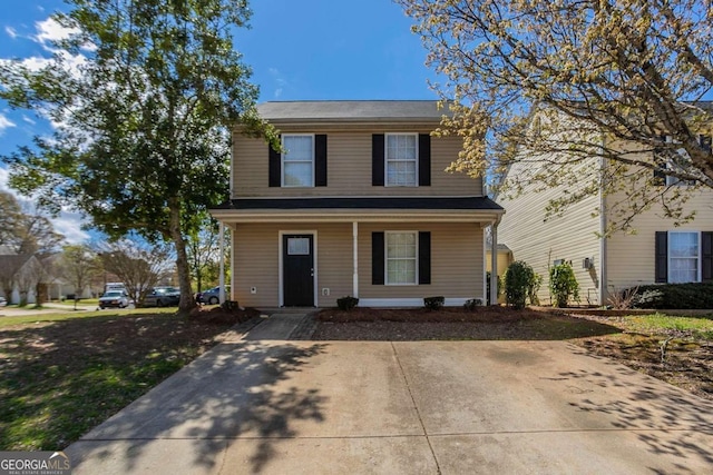 view of front of home with covered porch