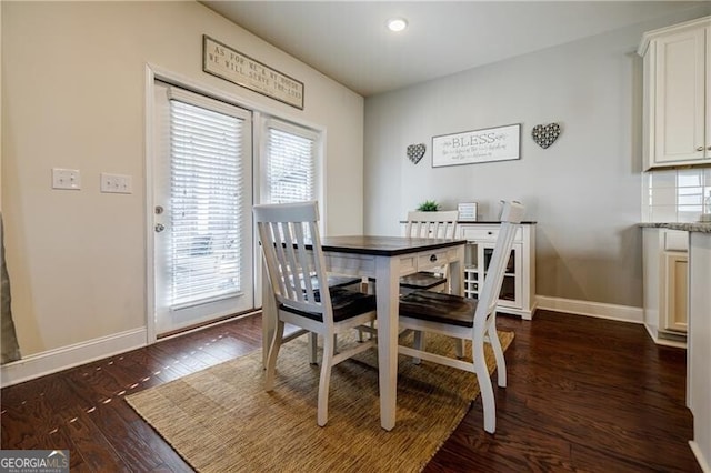 4870 Odum View Ln, Cumming, GA 30040 - dining area featuring dark wood-style flooring and recessed lighting