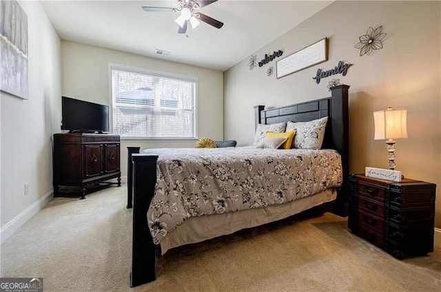 4870 Odum View Ln, Cumming, GA 30040 - bedroom with light colored carpet and ceiling fan