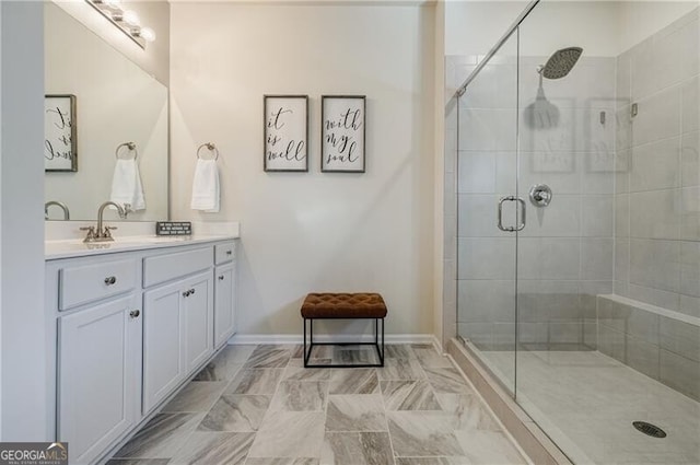 4870 Odum View Ln, Cumming, GA 30040 - full bath featuring vanity and a shower stall