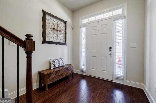 4870 Odum View Ln, Cumming, GA 30040 - entryway with wood finished floors and stairs