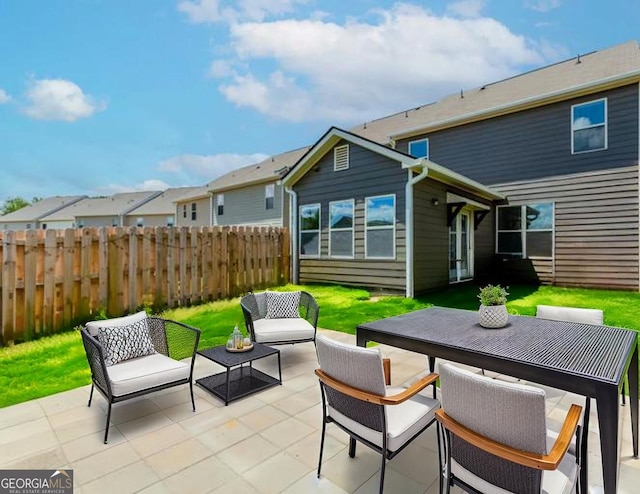 3627 Canyon Springs Dr, Oakwood, GA 30566 - view of yard with a patio, a residential view, and a fenced backyard