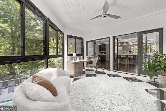 4 W Wesley Rdg NW, Atlanta, GA 30327 - sunroom / solarium featuring a ceiling fan and healthy amount of natural light