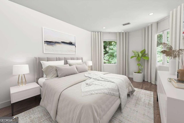 4 W Wesley Rdg NW, Atlanta, GA 30327 - bedroom with multiple windows, wood finished floors, and recessed lighting