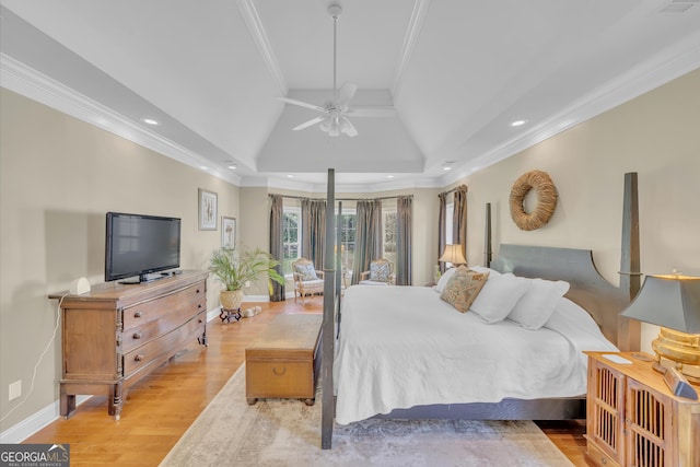 11 Creekwood Dr, Dublin, GA 31021 - bedroom with baseboards, recessed lighting, light wood-style floors, and ornamental molding