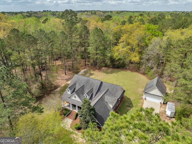 11 Creekwood Dr, Dublin, GA 31021 - drone / aerial view featuring a forest view