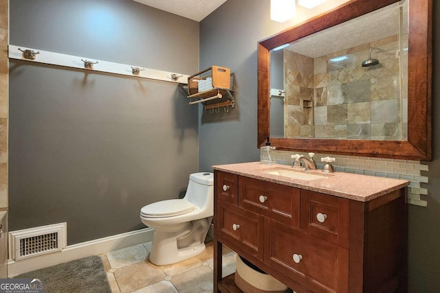 4295 S Berkeley Lake Rd NW, Berkeley Lake, GA 30096 - bathroom featuring backsplash, vanity, and tile patterned flooring