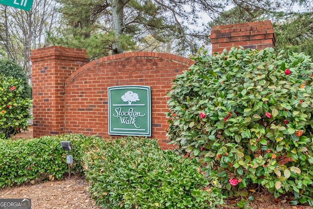 view of community sign