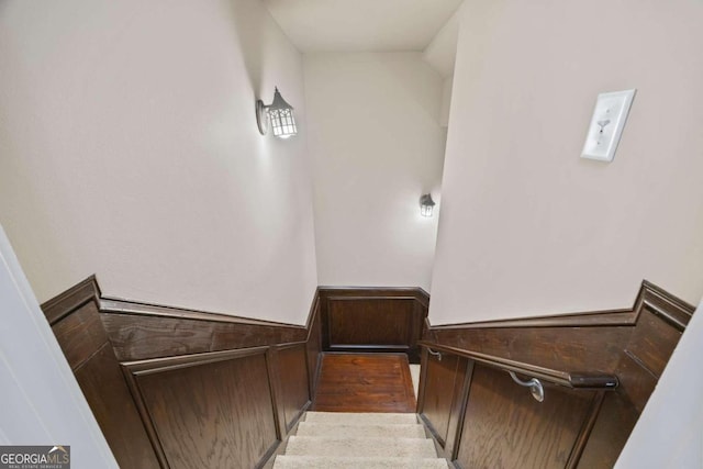 1462 Georgia Club Dr, Statham, GA 30666 - staircase with wainscoting