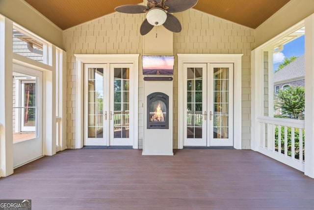 1462 Georgia Club Dr, Statham, GA 30666 - entrance to property with ceiling fan and french doors