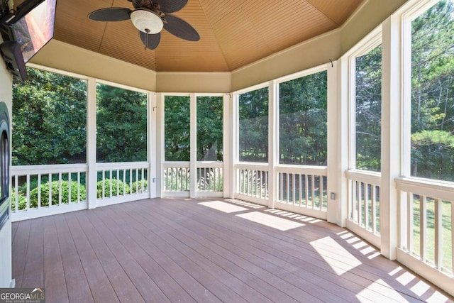 1462 Georgia Club Dr, Statham, GA 30666 - unfurnished sunroom with ceiling fan